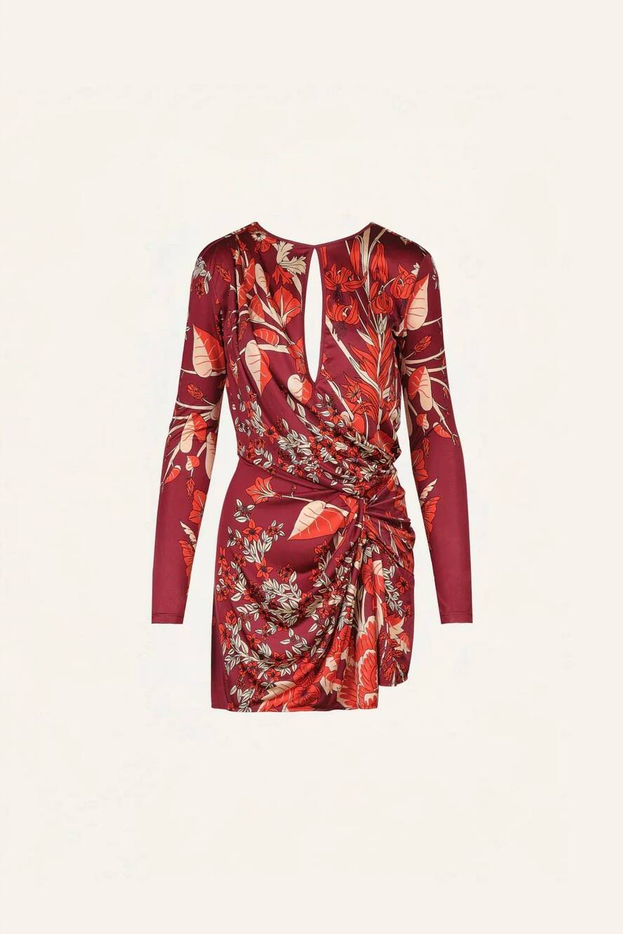 NEW JOHANNA ORTIZ women's rainforest canopy mini dress in garnet